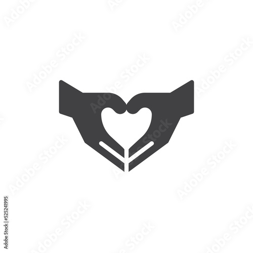 Hands love gesture vector icon