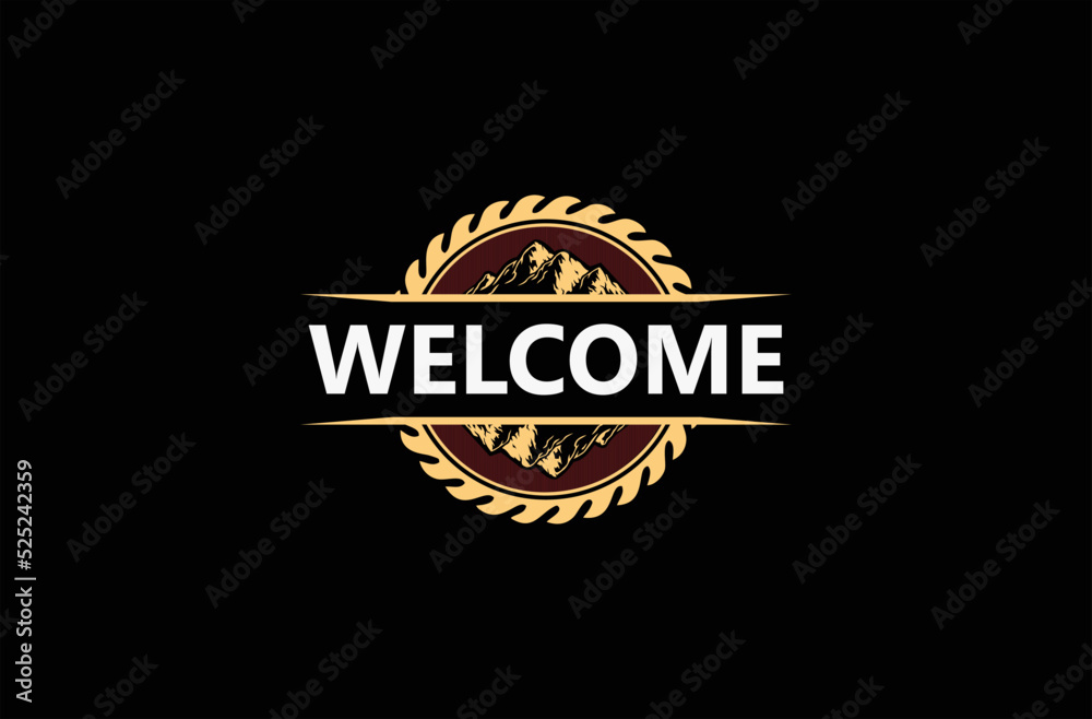 Fototapeta premium Mountain logo vintage with nature style