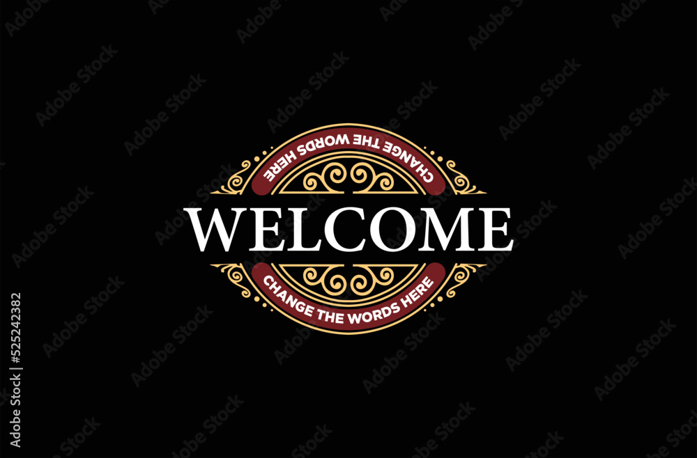 Fototapeta premium Retro logo welcome company design