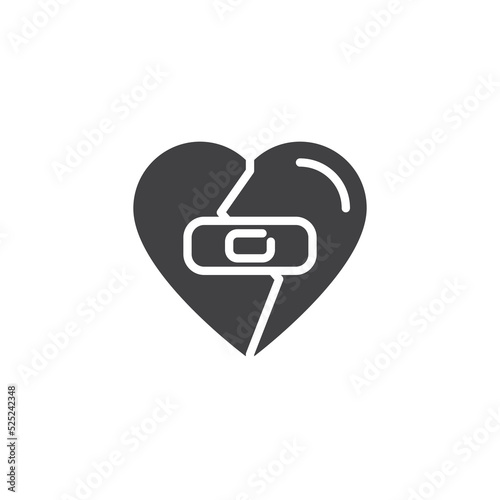 Broken heart patch vector icon Free Download Broken heart patch vector icon - GFXLoad