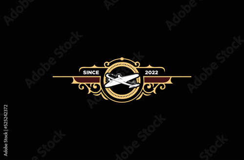 Plane war logo vintage style