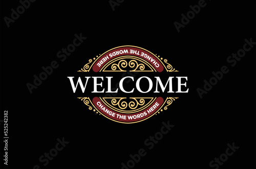 Retro logo welcome company design
