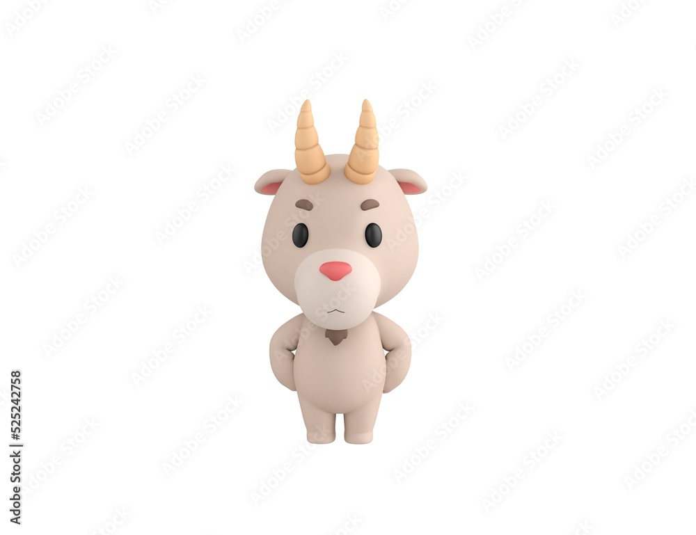 Little Goat character with hands on hip in 3d rendering. Little Goat character with hands on hip in 3d rendering.