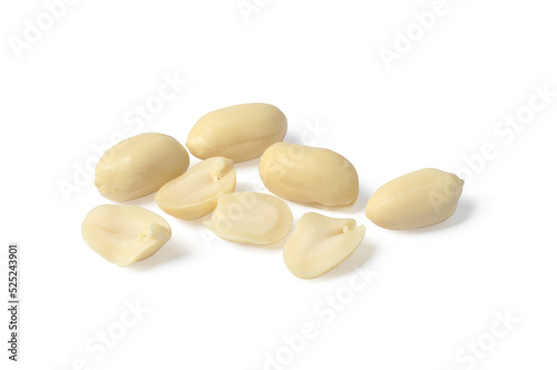 Close-up of peanut on white background.