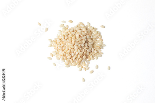 Foto Top view of a heap of white sesame seeds