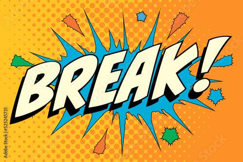Break Abstract cartoon frame vector background. bubble halftone