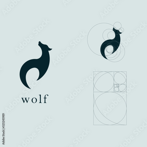 geometric wolf logo vector design