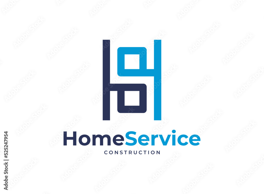 HS or SH monogram logo - negative space.