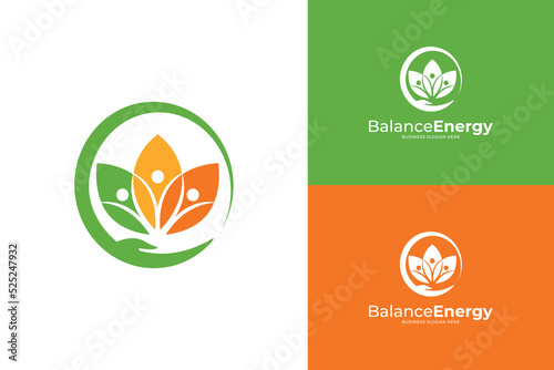 Health balance energy vector logo template