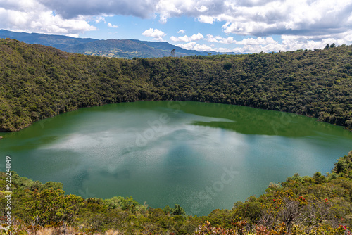 Guatavita volcanic lagoon, Cundinamarca, Colombia. It was the sacred lake and center of the rites of the Indians Muiscas (Chibcha). Source of the El Dorado legend.