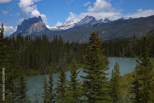 View of Bow River from Trans-Canada Highway in Alberta Province,Canada,North America 