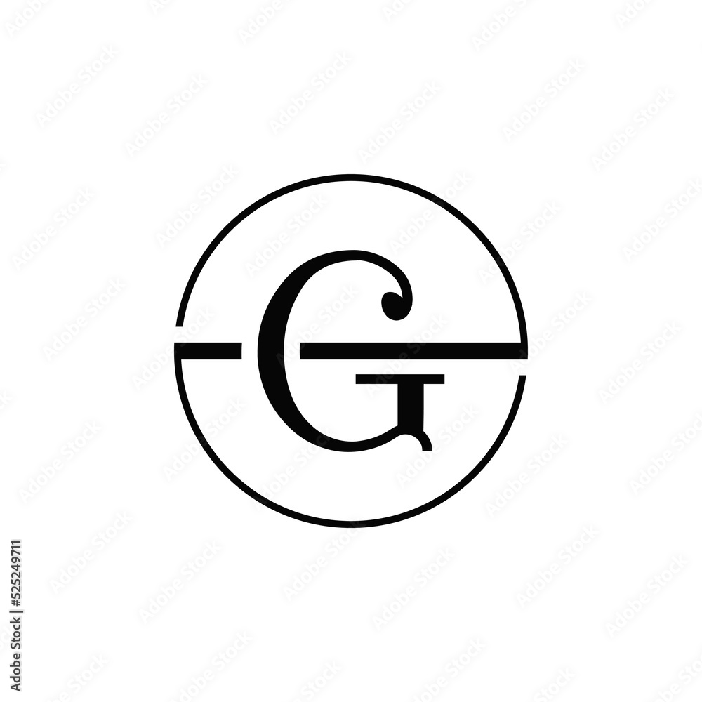 Initial G letter circle logo design With White Background. Initial G letter circle logo design With White Background.