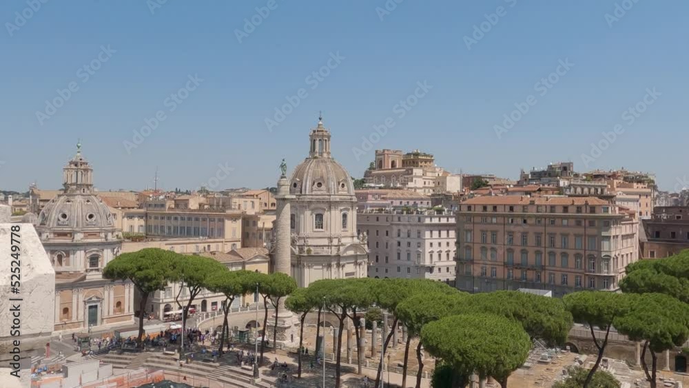 Top view from the Vittorio Emanuele II national monument on a clear day in Rome, Italy Top view from the Vittorio Emanuele II national monument on a clear day in Rome, Italy