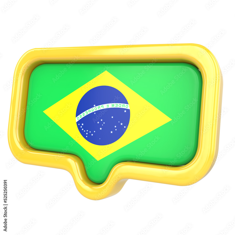 Fototapeta premium 3d heart with flag of brasil brazil