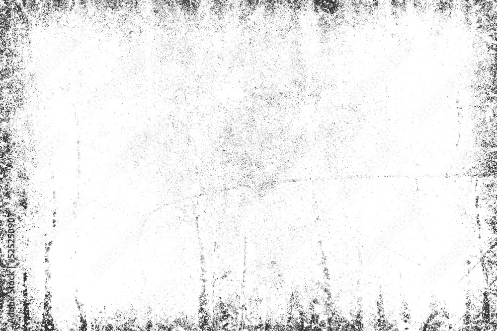 Abstract dust distressed overlay grunge edges texture . Black and white Scratched dust texture, distressed ink paint texture for background.
