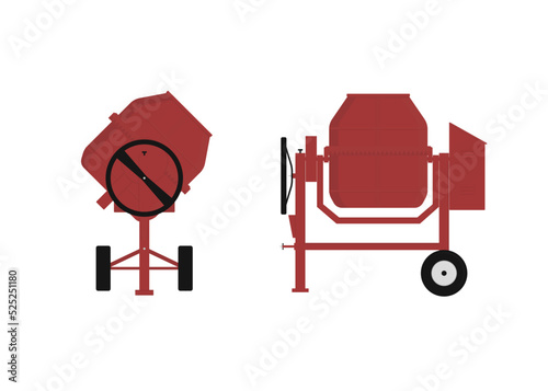 Concrete mixer portable illustration vector flat design editable. Concrete mixer vector. Construction vector