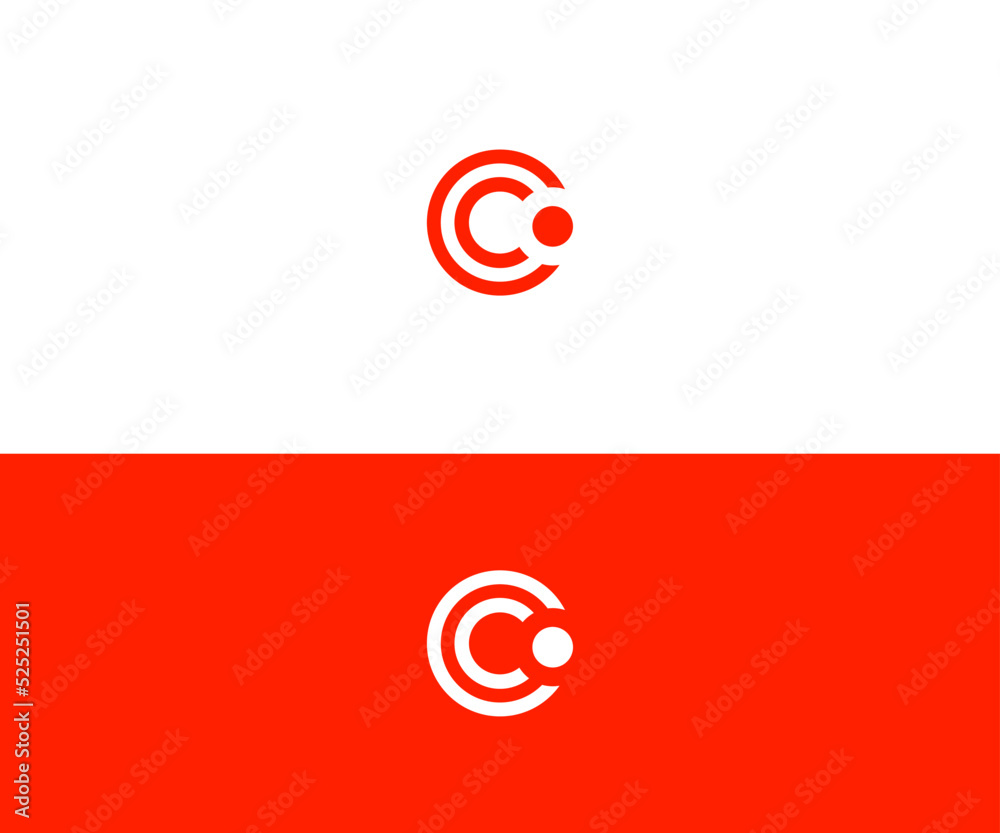 Fotografie C, CC Letter Logo Vector Template Abstract Monogram Symbol
