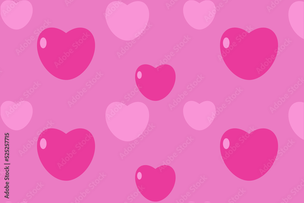 colorful heart isolated on a light pink background Suitable for decorating Valentine's Day and Mother's Day.