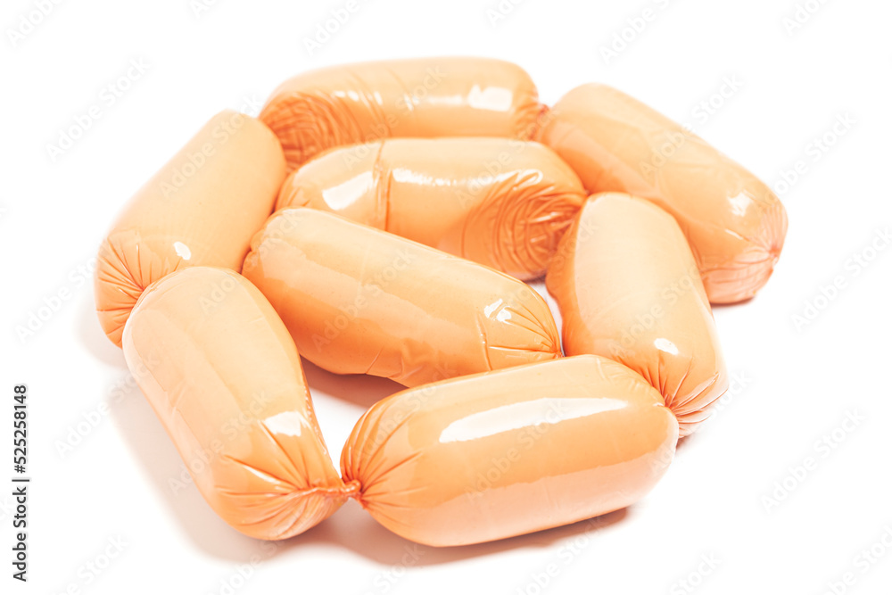 Sausages isolated on a white background Sausages isolated on a white background