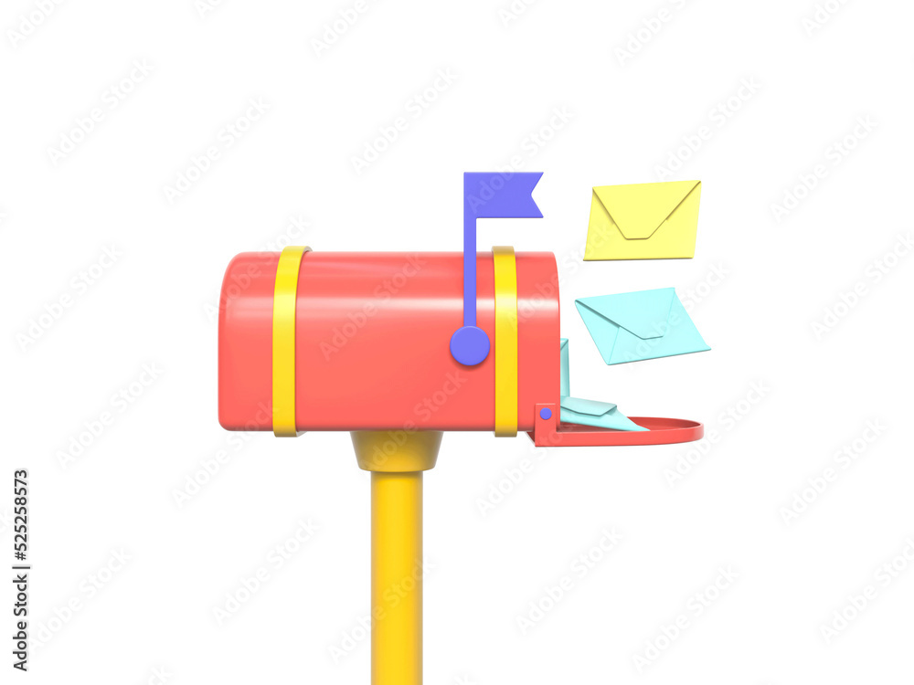 3d Mailbox icon isolated illustration 3d Mailbox icon isolated illustration