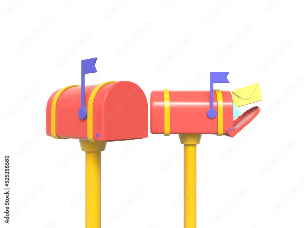 3d Mailbox icon isolated illustration 3d Mailbox icon isolated illustration