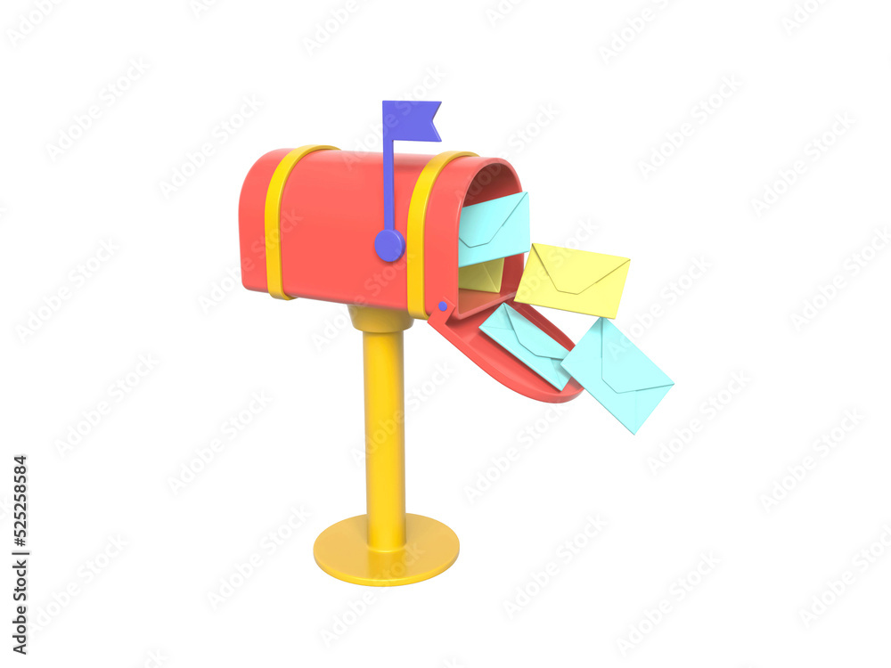3d Mailbox icon isolated illustration 3d Mailbox icon isolated illustration