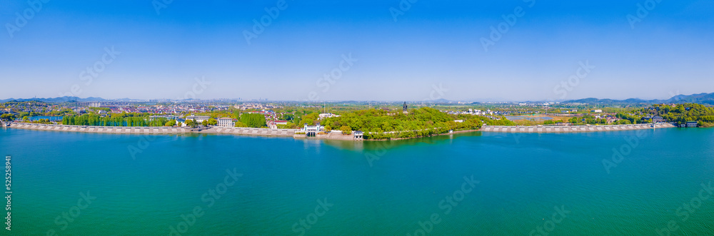 Aerial photography Tianmu Lake Scenic Area, Liyang City, Changzhou City, Jiangsu Province, China