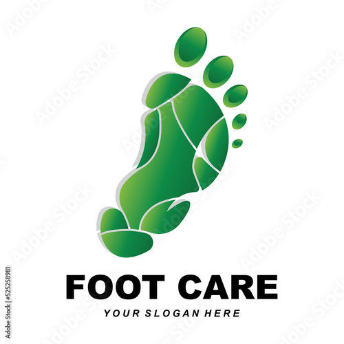 Foot Care Logo Design Health Illustration Woman Pedicure Salon Vector