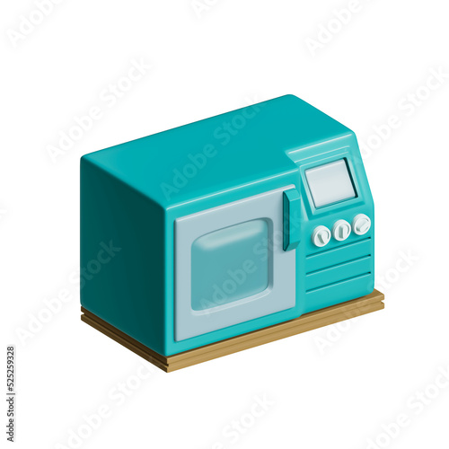 Microwave oven icon isolated 3d render illustration