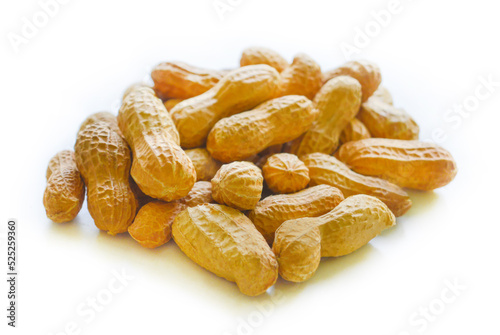 Isolated pile of peanuts with the selective focus. Good for any project.