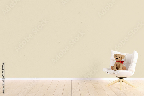 Kids playroom customizable wall mockup. 3d rendered illustration. © SOPONE