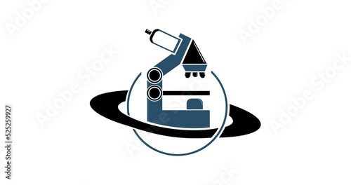 Science laboratory logo with microscope symbol