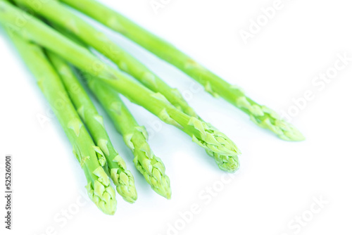 Asparagus on white background. Green asparagus. photo