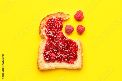 Toast with sweet raspberry ...