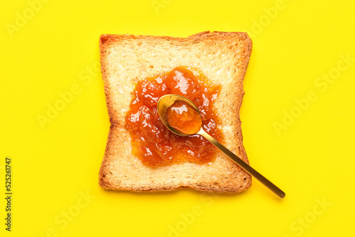Toast with sweet jam and sp...