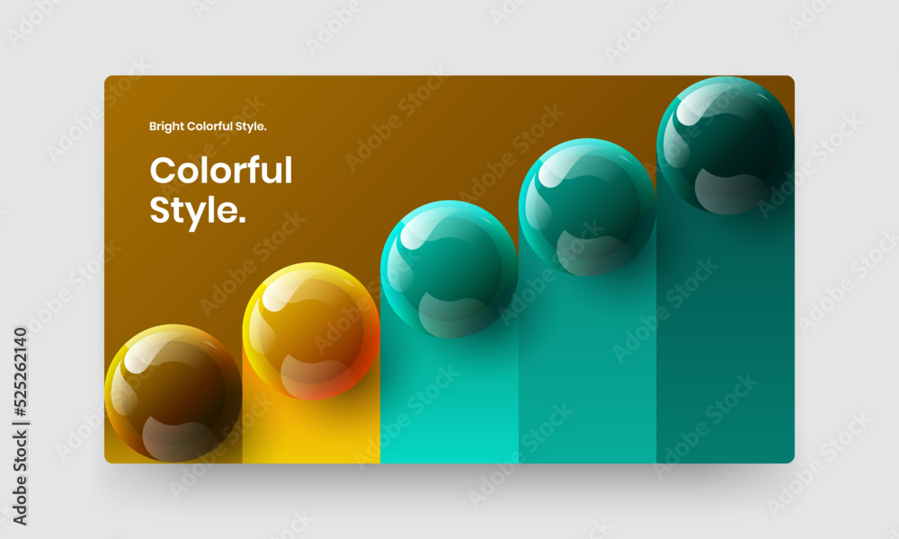 Vivid booklet design vector template. Isolated realistic balls company identity illustration.