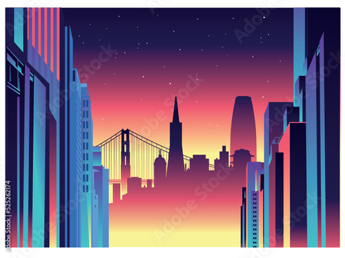 San Francisco skyline vector illustration