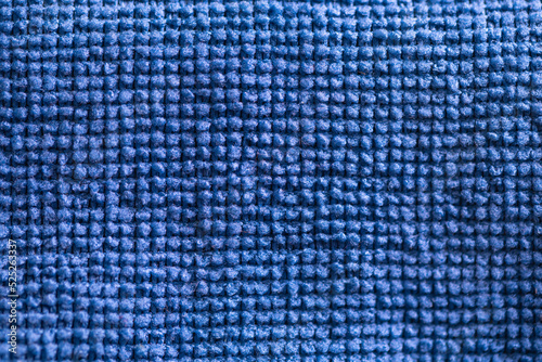 Close-up of textured fabric cloth textile background. Microfiber cloth, Background, Texture, Blue texture, Macro photography