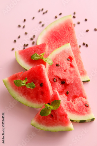 Slices of watermelon with m...