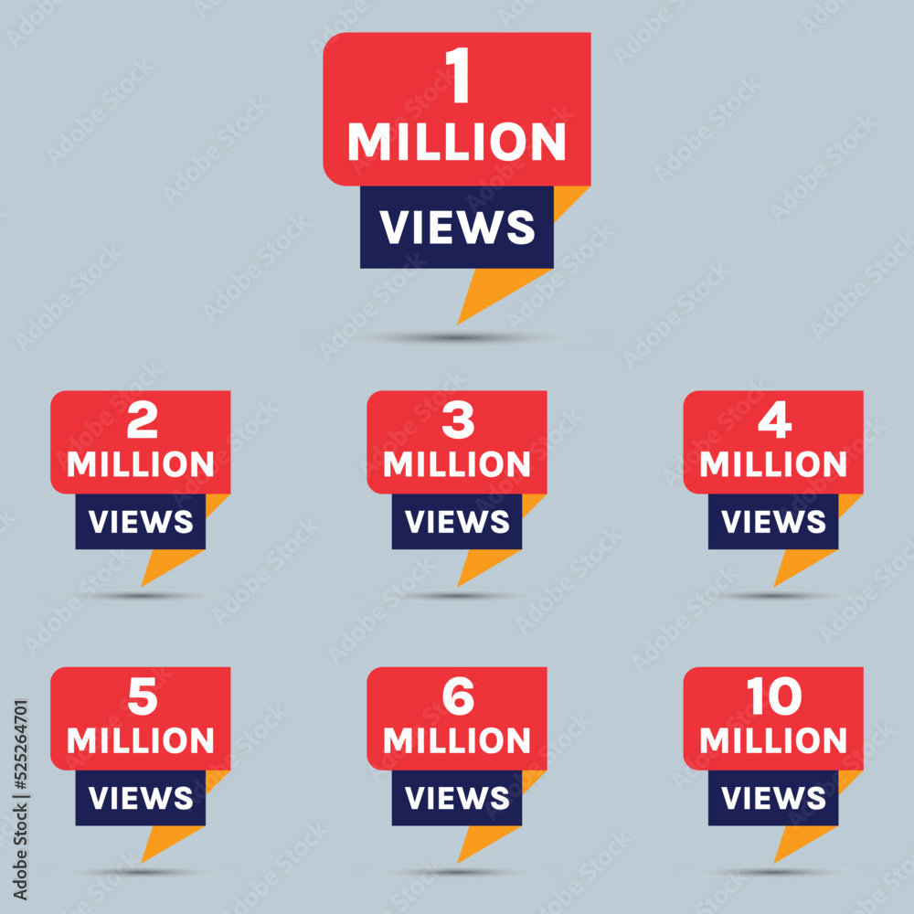 One Million Views Emblem Set High-Res Vector Graphic - Getty Images