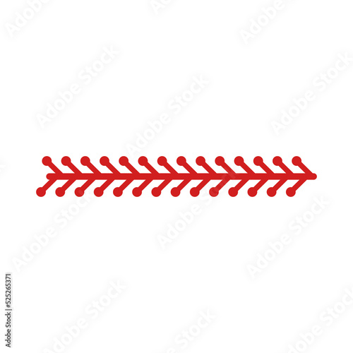 Photography The red stitch or stitching of the baseball Isolated on white background