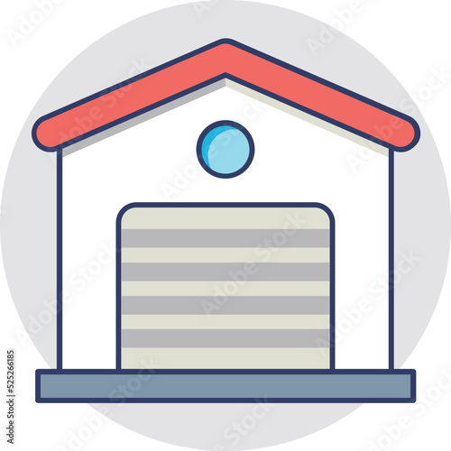 Warehouse Flat Colored Icon