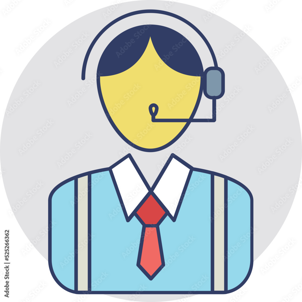 Customer Representative Vector Icon Customer Representative Vector Icon