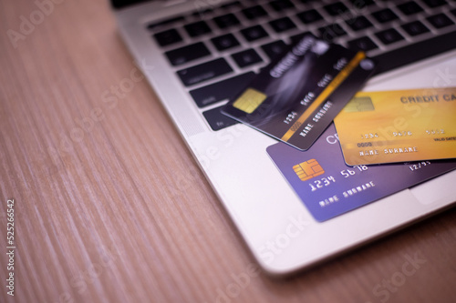 Online Shopping, Payment at Store, Credit Card, Debit Card, Payment Online Concept.