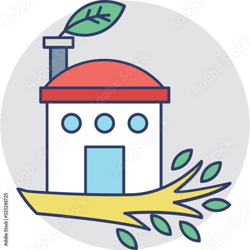 Ecological House Vector Icon