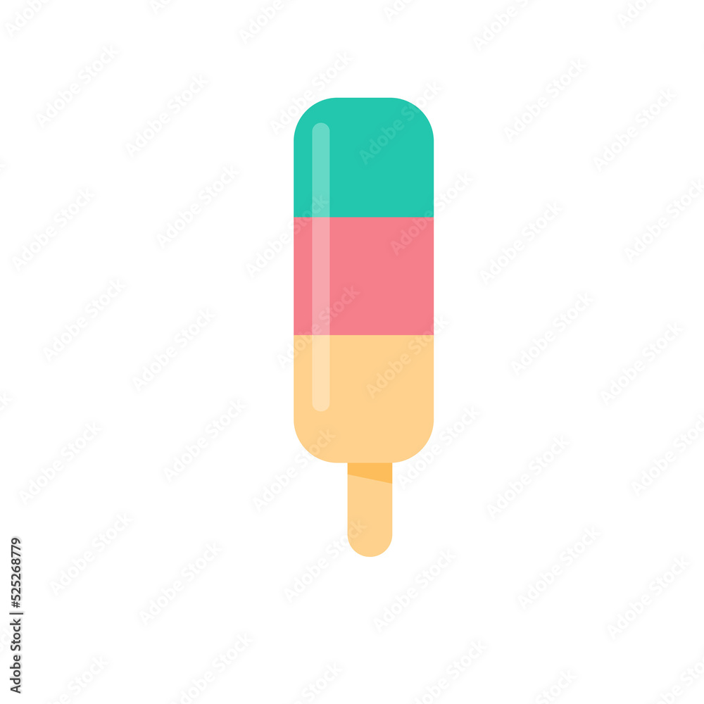 Vector ice cream. Sweet ice cream made from fruit and waffle cones. Refreshing in summer Vector ice cream. Sweet ice cream made from fruit and waffle cones. Refreshing in summer