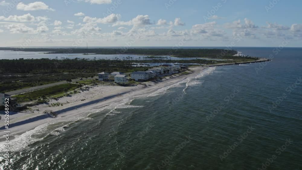 Aerial flight along a Florida peninsula on the Gulf Coast Aerial flight along a Florida peninsula on the Gulf Coast