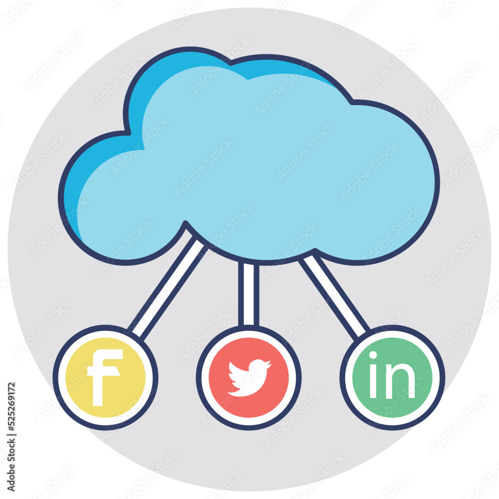 Social Media Cloud Vector Icon Social Media Cloud Vector Icon