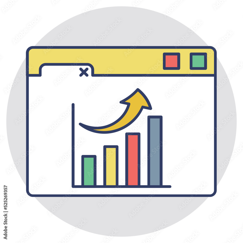 Growth Graph Vector Icon Growth Graph Vector Icon