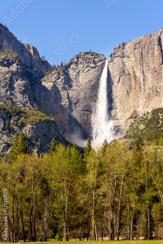 Yosemite Falls in Springtime, Yosemite National Park, Holiday with nature, waterfall in park state